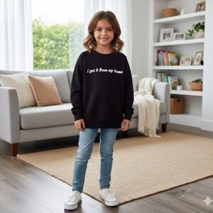 NWT Brunette The Label Little Babes 10/12 Got it from my mama crewneck